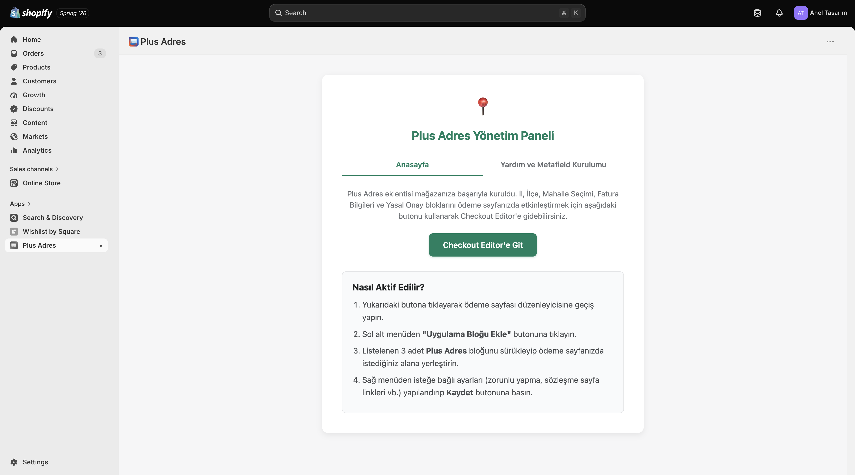 Shopify Plus Admin Kontrol Paneli